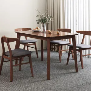 Wood Dining Table Set, 4 to 6 Seater Dinning Room Furniture with Chairs, Custom for Modern Home and Houses