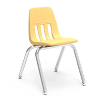 Chaise d'écolier ergonomique empilable en plastique colorée de haute qualité avec pieds en métal pour salle de classe