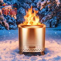 Brasero sans fumée KZ F500 en acier inoxydable 304 peint, à combustion secondaire, pour granulés de bois, poêle portable d'extérieur pour patio