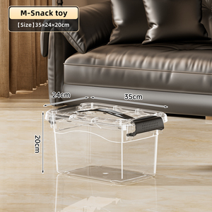 Boîte de rangement empilable rectangulaire transparente en plastique PP écologique avec loquet, 6L, organisateur de placard, bac avec couvercle, vêtements, jouets, poupées - Product Image 4