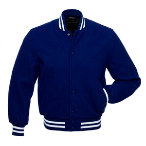 Chaqueta Varsity Personalizable, Delgada, Ecológica, para Hombre, Tallas Grandes, Informal, de Lana, con Cuello Alto, Tejido Transpirable, para Invierno - Product Image 1