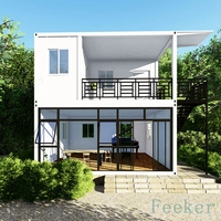 Maisons de villa flottantes en acier, maisons modulaires illuminées, en forme de grands chiffres, à vendre