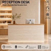 Comptoir de réception moderne à LED blanches, pour salon de beauté, clinique, bureau, hôpital, centre commercial, spa, logo personnalisé disponible