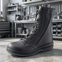 Sepatu Keselamatan Kerja Pria Simon SF33c Harga Terjangkau dari Jepang, Sol Karet, Midsole Komposit, Lapisan PU, Semua Musim