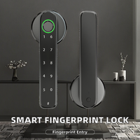 Serrure à pêne dormant à empreinte digitale et mot de passe, pour bureau, appartement, chambre, application Tuya pour porte en acier de sécurité de qualité supérieure, cloud