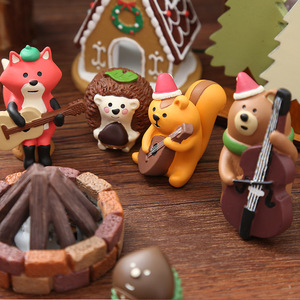 Christmas Resin Animal Figurines Dolls Indoor Decorations Desktop <b>Car</b> <b>Ornaments</b> Matte Finish DY1786 - Product Image 2