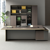 Bureau de direction en forme de L, de luxe, moderne, convertible, table d'ordinateur de bureau, forme personnalisable, style panneau en bois, bureaux modulaires