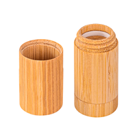 Tube de déodorant rechargeable rond en bambou, innovation écologique, 40g, noir, blanc, naturel, conteneur vide pour bâton de déodorant en bambou