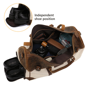 Luxury Canvas Duffel <strong>Bag</strong> with Shoe Compartment for Gym Use Fitness Luggage <strong>Bag</strong> Traveling Weekender Vintage Duffel <strong>Bags</strong> - Product Image 3