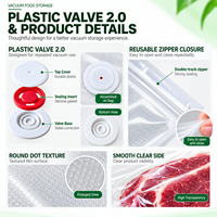 Sac sous vide gaufré réutilisable de qualité alimentaire robuste avec valve et pompe manuelle pour les grandes marques alimentaires mondiales
