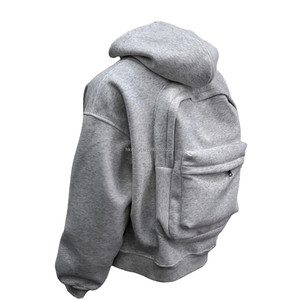 High Quality Unisex Oversized Autumn Hoodie Plain Cotton Fleece Thick Heavyweight Casual Designer Knitted Zipped Embroidered - Product Image 2