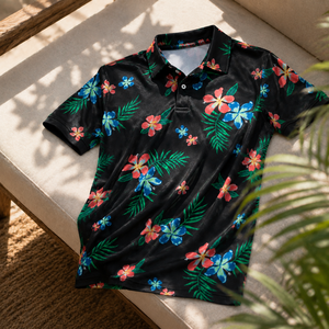 Polo de Golf Tropical Premium Personalizado para Hombre, Estampado Floral, Ropa de Alto Rendimiento para Clubes de Campo y Resorts, Marca Privada OEM - Product Image 1
