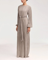Fabrication sur mesure Nouveau design Abaya en lin musulman de haute qualité Robe longueur plancher Vêtements arabes modestes pour les femmes portent