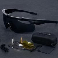 Pack de trois nouvelles lunettes tactiques d'extérieur anti-explosion avec verres épais pour le tir sportif CS en direct et la conduite