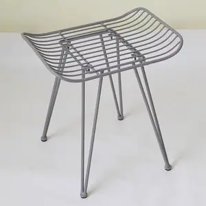 Taburete de silla de sillín cuadrado de alambre de Metal moderno Nórdico