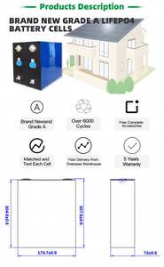 แบตเตอรี่พลังงานแสงอาทิตย์แบบปริซึม LiFePO4 280Ah MB30แบบใหม่มี10000รอบ3.2โวลต์การจัดเก็บพลังงาน10000รอบ Lifepo4 - Product Image 5