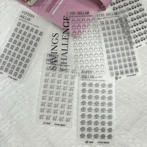 ระบบเงินสดใสแบบมีน้ำค้างแข็งแบบนำกลับมาใช้ใหม่ได้ผลิตภัณฑ์จัดเก็บเอกสาร PP ติดตามสำหรับซองจดหมาย A6อุปกรณ์ติดตามเงินออมที่ท้าทาย - Product Image 1