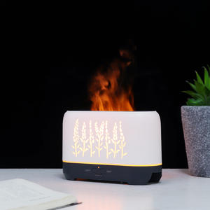 Diffuseur d'arômes effet bois 200 ml, humidificateur flamme, lumière LED, cadeau pour la maison et le bureau, électrique 24V, bruit 35 dB - Product Image 1