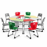 Aoyasi Mobilier scolaire durable au design moderne Ensemble de bureau et de chaise pour élèves du collège et du lycée Table d'étude de classe Garantie de 3 ans