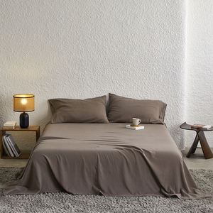 600TC 100% coton couleur unie doux <span class=keywords><strong>drap</strong></span> de <span class=keywords><strong>lit</strong></span> 1Pc fil froissé tissu lin comme Texture peau amical <span class=keywords><strong>drap</strong></span> de <span class=keywords><strong>lit</strong></span> - Product Image 1