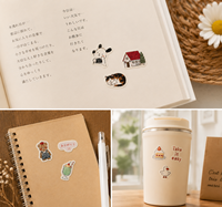 Feuille d'autocollants décoratifs en vinyle pour journal personnalisé, scrapbook, style japonais mignon, anime, manga, autocollants en papier prédécoupés, pour agenda DIY, cadeau