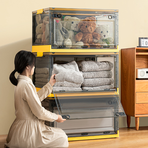 Hot Bán Hình Chữ Nhật PP Nhựa Đóng Mở Lưu Trữ Thùng Gấp Thùng 35L Công Suất Trong Suốt Hộ Gia Đình Bên Mở Cắm Trại Hộp - Product Image 2