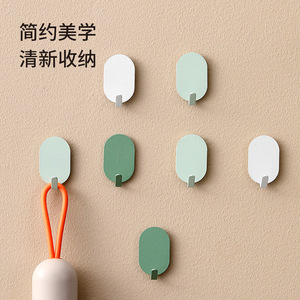 <b>Adhesive</b> Wall <b>Hooks</b> Mixed Colors 8 Pcs Rectangle Shape For Bathroom Door Clothes And Towel Storage - Product Image 1