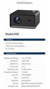 HTP Factory H90 <b>Projector</b> 4K 3500 Lumens 1080P Video Full HD LED Portable VGA USB Beamer for Home H90 Dustproof <b>Projectors</b> H90 - Product Image 6