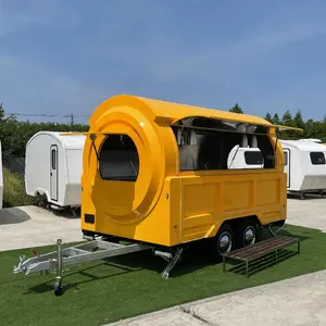 UKUNG 2022 new created special design customized fiberglass shape cans food trailer with full cooking equipment for street food