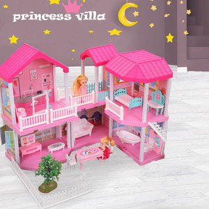 Đồ Chơi Giáo Dục Trung Bình Phổ Biến Diy Nhà Búp Bê Màu Hồng Với Nhiều Mô Phỏng Đồ Chơi Khối Xây Dựng Đồ Nội Thất Cho Trẻ Em - Product Image 2