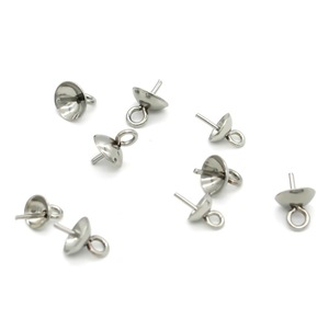 Clous d'oreilles en acier inoxydable, forme demi-lune, or et argent, pour la fabrication de bijoux, accessoires, diamètre 2 mm, Anno Jewelry - Product Image 2
