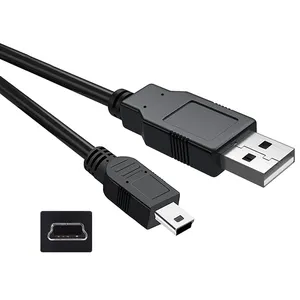 USB 2.0 Male to 5pin Mini USB Cable Charging sync Data Link for PS3 Controller MP3 Player Dash Camera GPS PVC Black