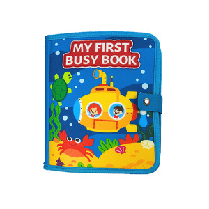 Libro Sensorial de Fieltro Montessori con Diseño de Mundo Submarino para Niñas Pequeñas, Libro de Actividades Tranquilas con Tela Suave para Desarrollar Habilidades Básicas - Product Image 1