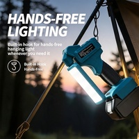 Lampe pliable sans fil pour batteries Makita 18V, 1200LM, lumière anti-moustiques ambre, lumière de détresse SOS pour la pêche, le camping