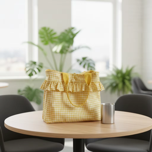 Borse Tote da Donna Classiche in Tessuto Gingham di Alta Qualità, Riutilizzabili per Viaggi e Shopping - Product Image 4