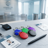 Porte-clés RFID portable personnalisé pour système de contrôle d'accès résidentiel, fonction carte de visite, en ABS