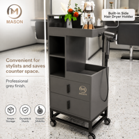Meuble de Salon Commercial : Armoire à Outils, Poste de Coiffure, Casier de Rangement pour Barbier et Unité de Rangement – Durable, Moderne, Fabriqué à Zhejiang par MASON