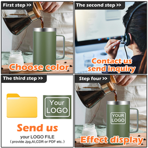 Hot bán 24oz hiện đại cốc cà phê với xử lý ngoài trời trại trà cốc màu cam công suất lớn cách điện ly cho tùy chỉnh chai - Product Image 6