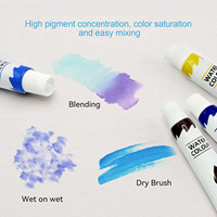 Secolorart Kit d'aquarelle de voyage Mini palette d'aquarelle de poche Set de peinture avec pinceau pour livre d'aquarelle