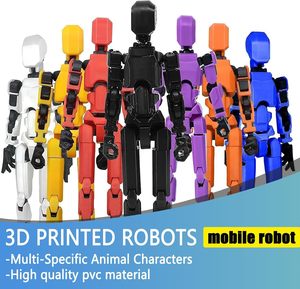 Jouet promotionnel, ensemble de figurines d'action 3D, assemblage complet, plastique, multi-articulées, mobiles, portables, robot imprimé en UV - Product Image 3