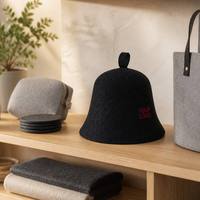 Chapeau de sauna en feutre de laine mérinos de qualité supérieure, design monobloc, couleurs et logo personnalisés, isolation thermique, idéal pour la banya russe et les spas.