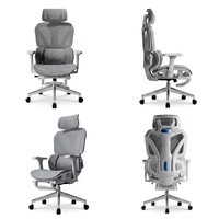 Chaise de bureau ergonomique à dossier haut avec base en aluminium et vérin à gaz BIFMA, chaise de direction moderne en maille pour dirigeant