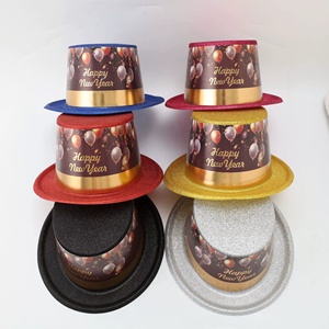 HLC ODM Sparkle Fun Party Headgear Decoración para adultos Colores surtidos Feliz Año Nuevo Carta Sombrero de copa Accesorios de vestido de fiesta - Product Image 4