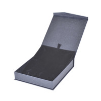 Boîte cadeau rigide grise personnalisée avec base, emballage en carton rigide argenté mat, biodégradable, écologique, fermeture magnétique noire