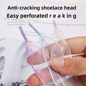 Hersteller Großhandel Freizeit schuhe Leinwand Schnürsenkel 2,5 cm Velvet Dot Chiffon Flat Organza Ins für Schnürsenkel - Product Image 4