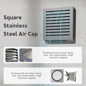 Grille d'aération murale carrée de haute qualité en acier inoxydable 304 pour raccordement de conduit d'air pour système de ventilation centralisée domestique - Product Image 6