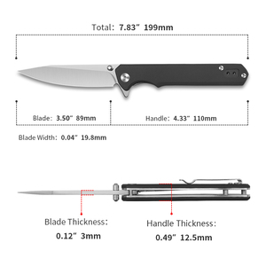 Ngoài trời cắm trại gấp lưỡi dao với G10 xử lý và D2 thép tùy chỉnh OEM Survival Pocket <span class=keywords><strong>Knife</strong></span> - Product Image 5
