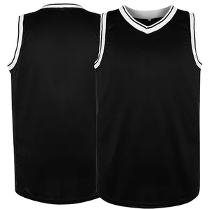 Boş basketbol forması erkek örgü atletik uygulama spor gömlek 90S Hip Hop forması