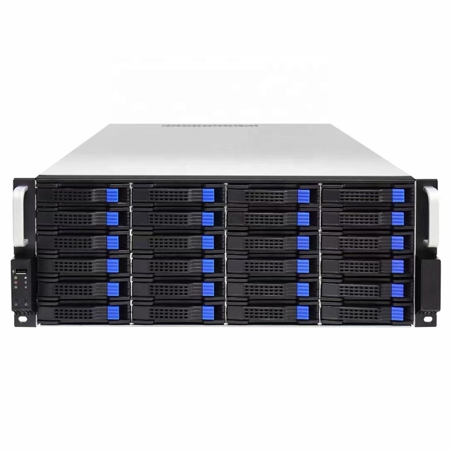 High Quality 4U Storage Chassis with 24HOT SWAP BAYS 12GB Backplate EKI-N424R-12G USB Front Port High Quality Fan Cooler