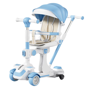 6-in-1 yaş için katlanabilir gölgelik gölge çocuk Scooter 1-<span class=keywords><strong>12</strong></span> itme sepeti döner tekerlek çocuklar tekme itme Scooter ile güvenlik çiti - Product Image 1